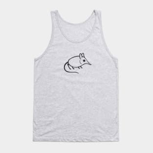 Elephant shrew minimalist design in dark ink Tank Top